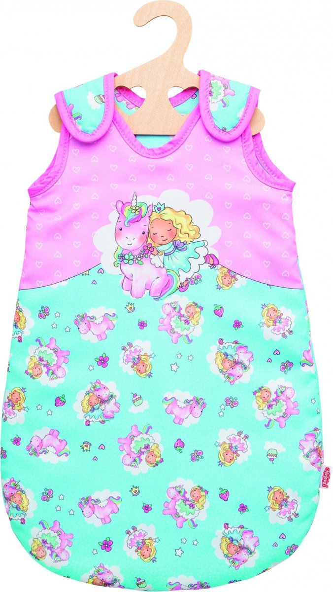   Poppenslaapzak 35-50 Cm Polykatoen Blauw Tweedelige Set