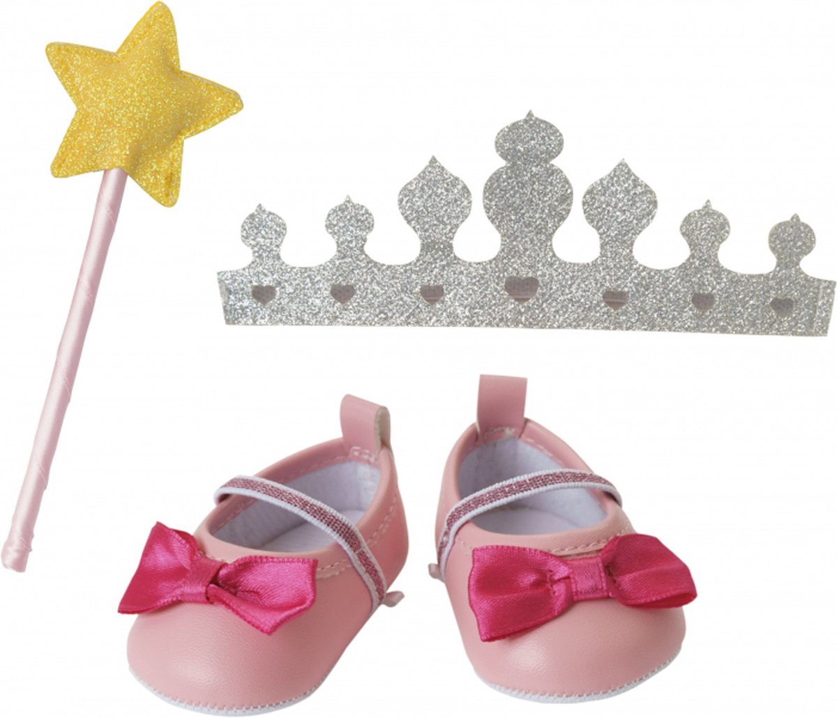  poppen accessoires set ballerinas kroon toverstaf 38-45cm.