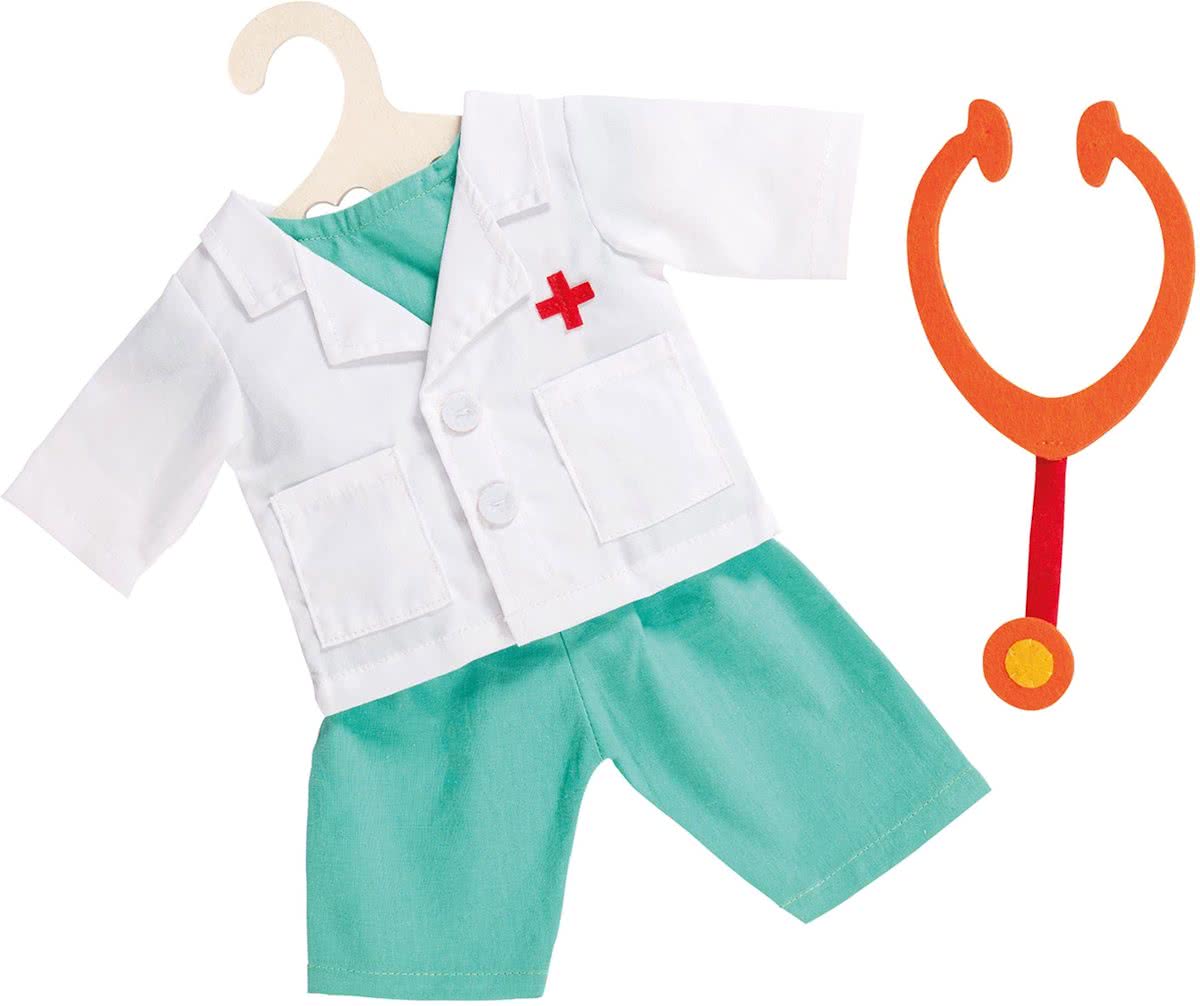 Poppen Doktersoutfit met Stethoscoop, 28-35 cm