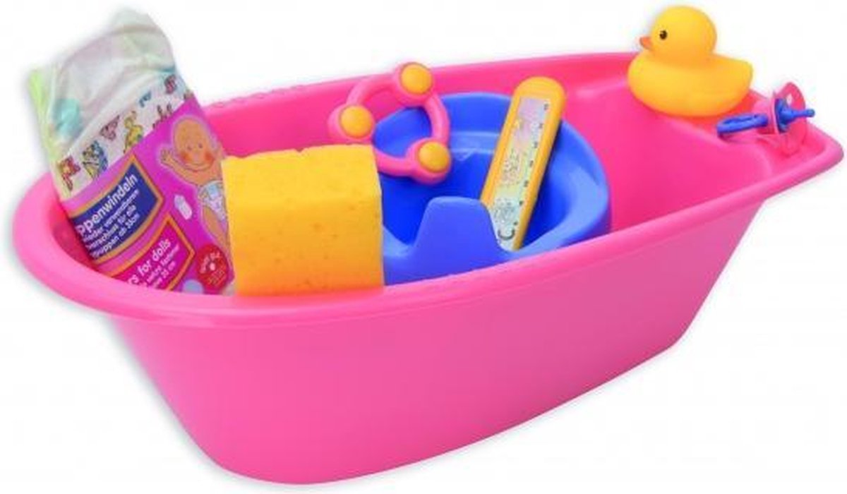 poppenbad roze met accessoires 40,5 cm