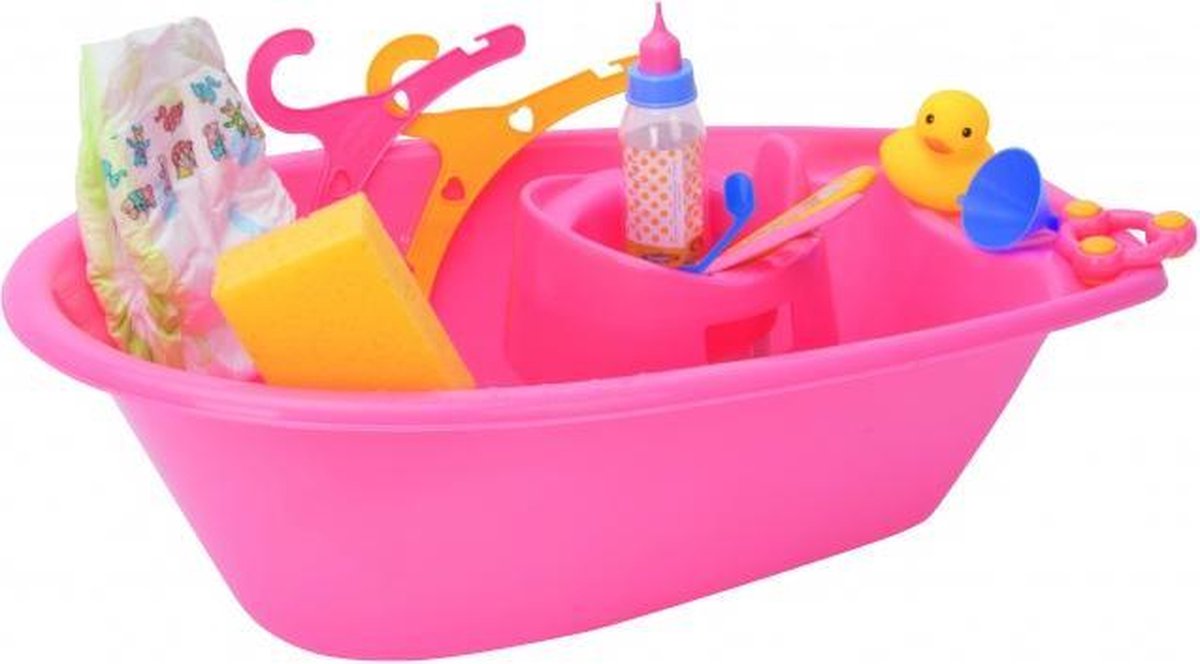 poppenbad roze met accessoires 51 cm