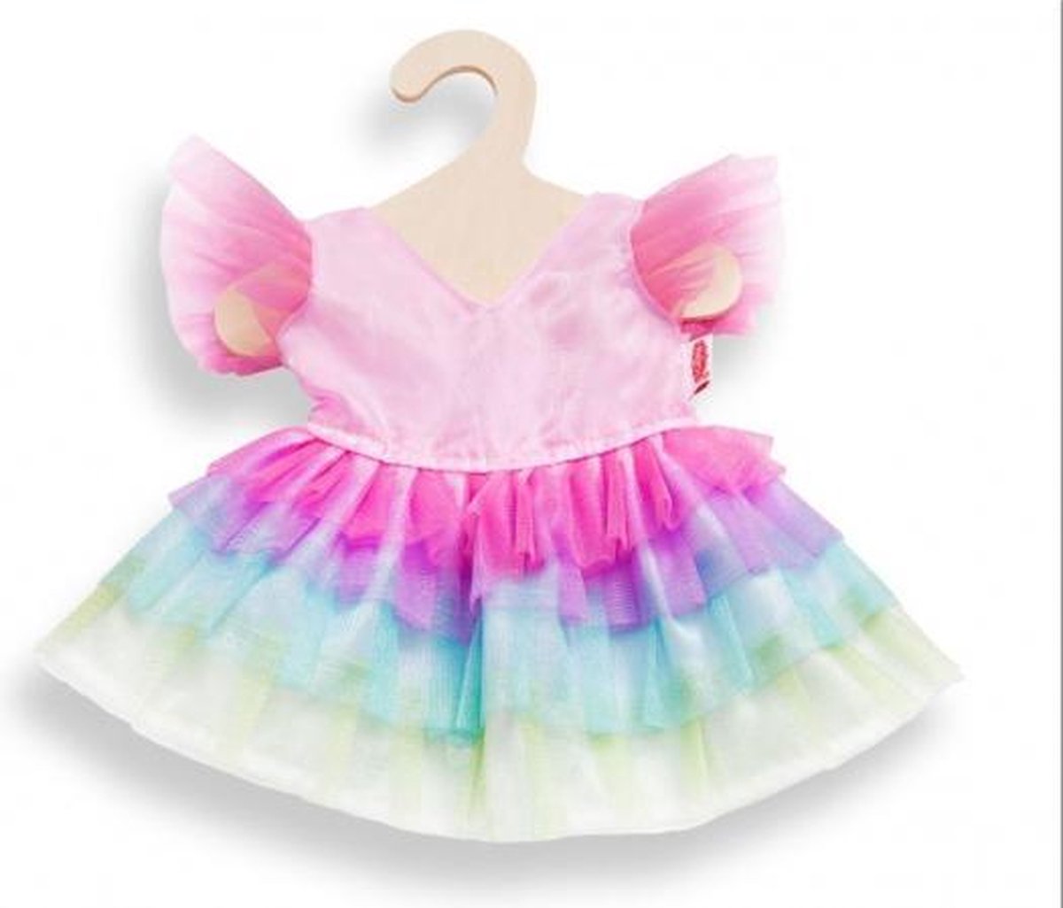 poppenkleding regenboogjurk 28-35 cm