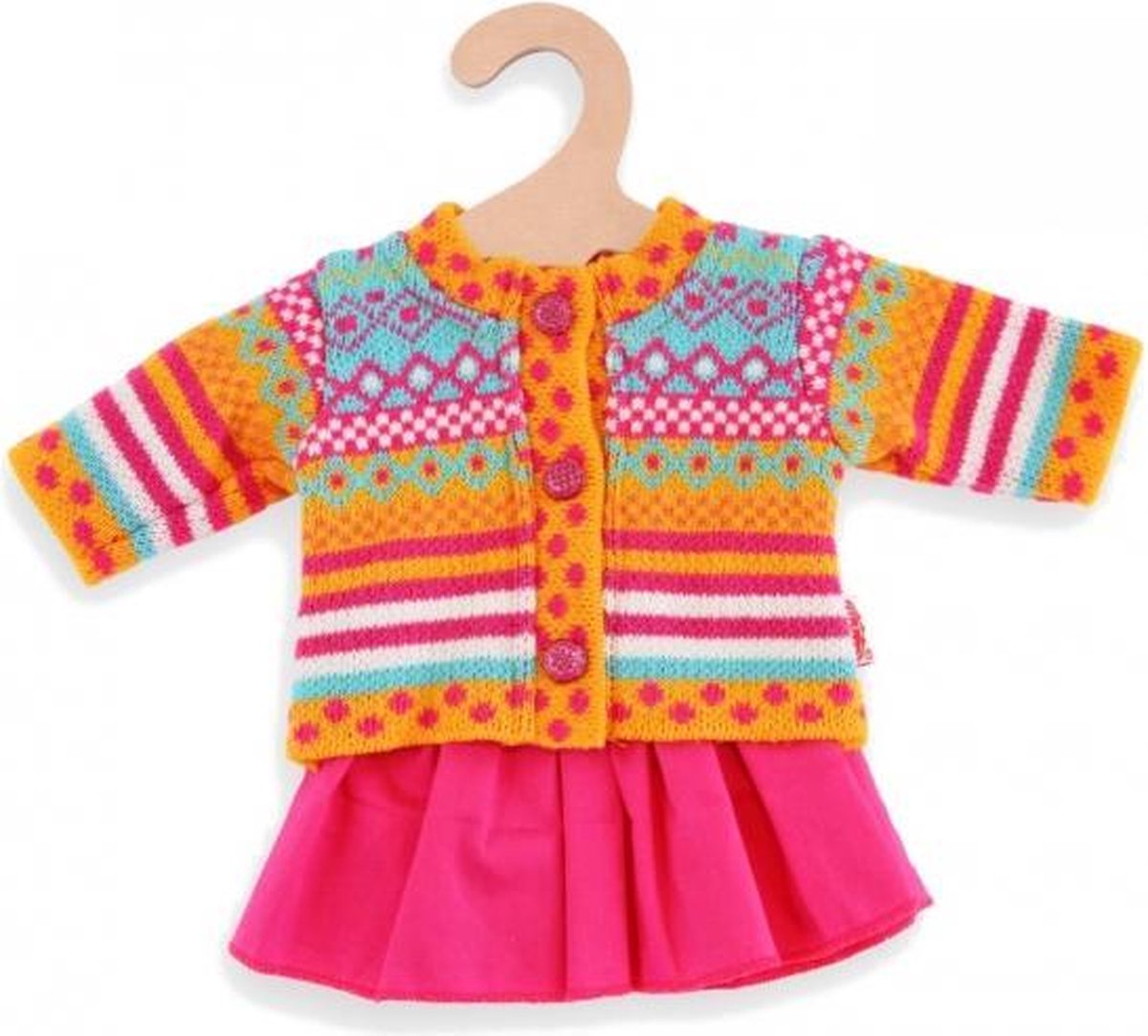 poppenkleding vest met rok 28-35 cm