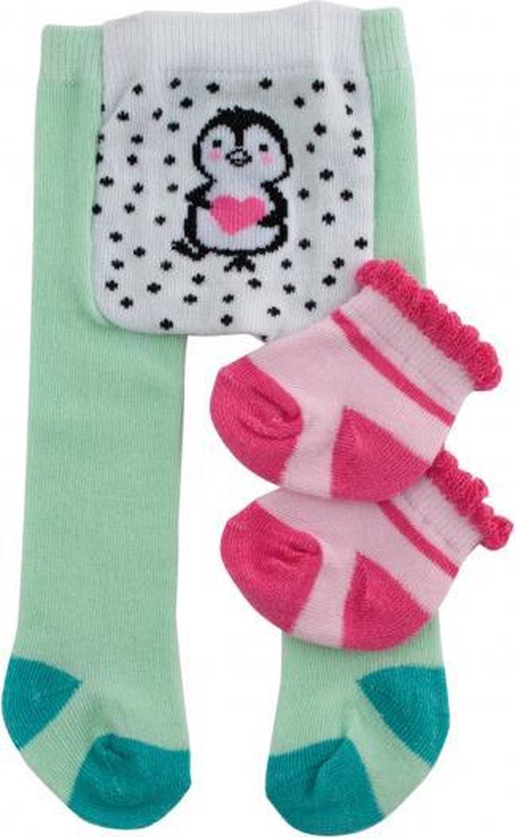 poppensokken en panty pingu√Øn polyester groen 28-35 cm