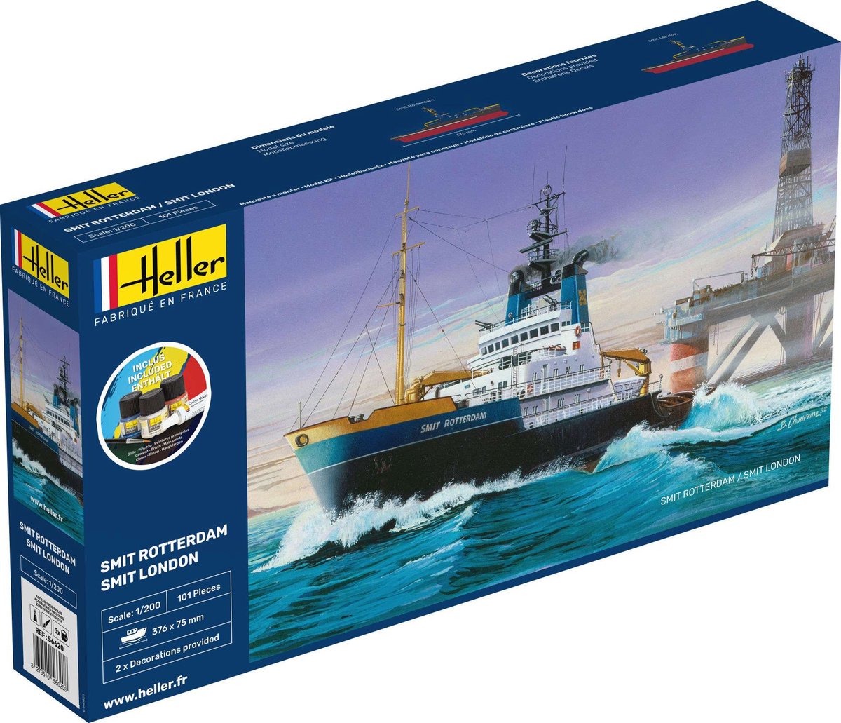 1:200 Heller 56620 Smit Rotterdam Ship - Starter Kit Plastic kit