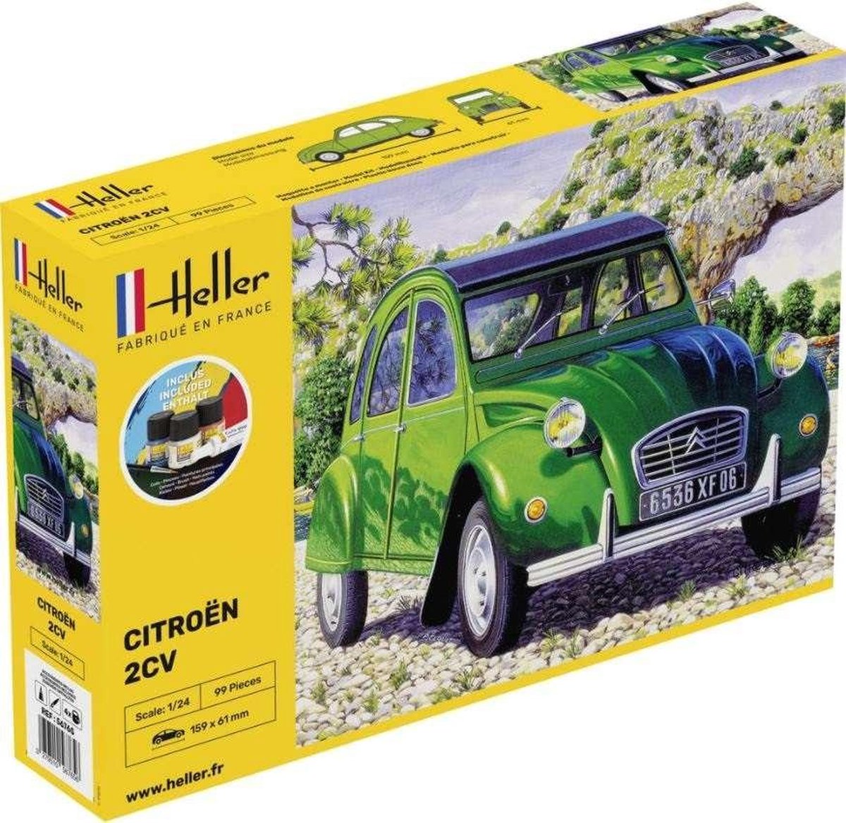 1:24 Heller 56765 Citroen 2 CV - Starter Kit  Plastic kit