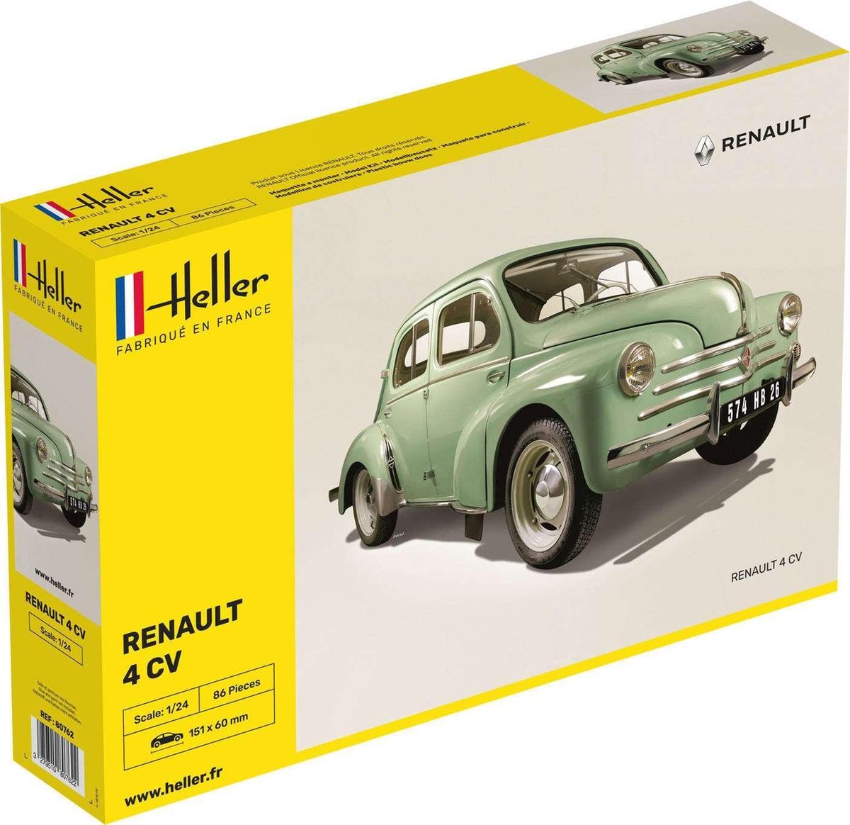 1:24 Heller 80762 Renault 4 CV Car Plastic kit