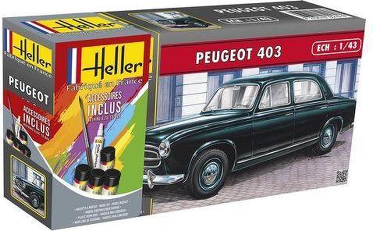 1:43 Heller 56161 STARTER KIT Peugot 403 Plastic kit