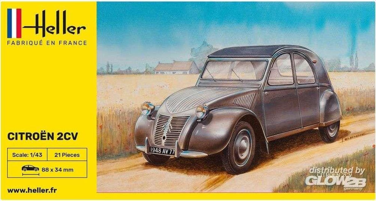 1:43 Heller 56175 Citroen 2 CV - Starter Kit  Plastic kit