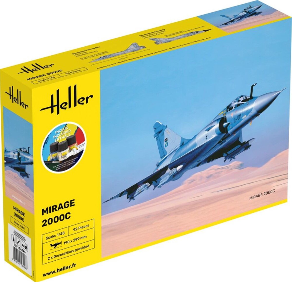 1:48 Heller 56426 Mirage 2000 C - Starter Kit Plastic kit