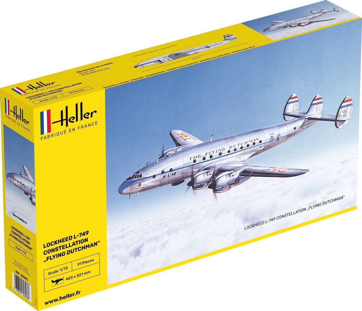 1:72 Heller 80393 L-749 CONSTELLATION Flying Dutchman  Plastic kit