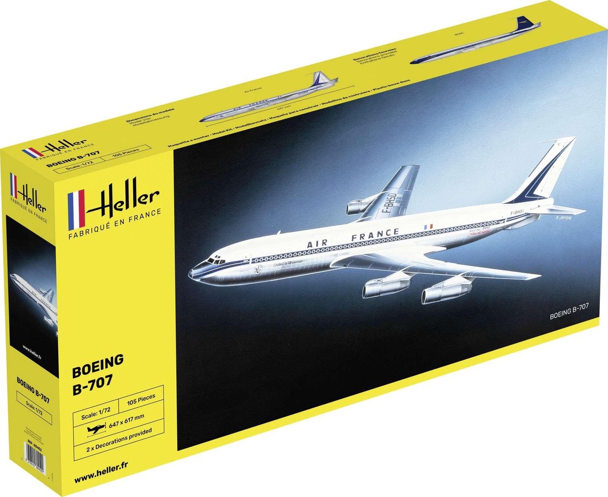 1:72 Heller 80452  B-707 Air France Plane Plastic kit