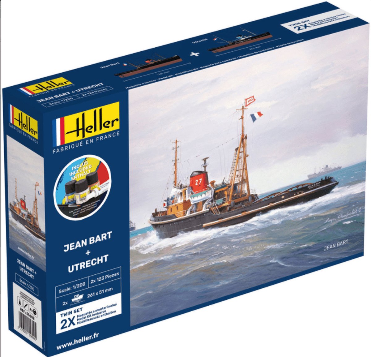 Heller - 1/200 Starter Kit Jean Bart + Utrecht Twinsethel55602 - modelbouwsets, hobbybouwspeelgoed voor kinderen, modelverf en accessoires