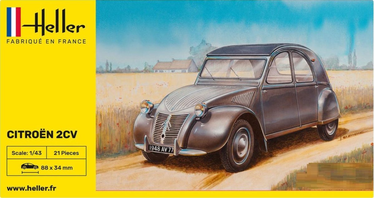 Heller: Citroen 2 CV Eend (modelbouw in 1:43)