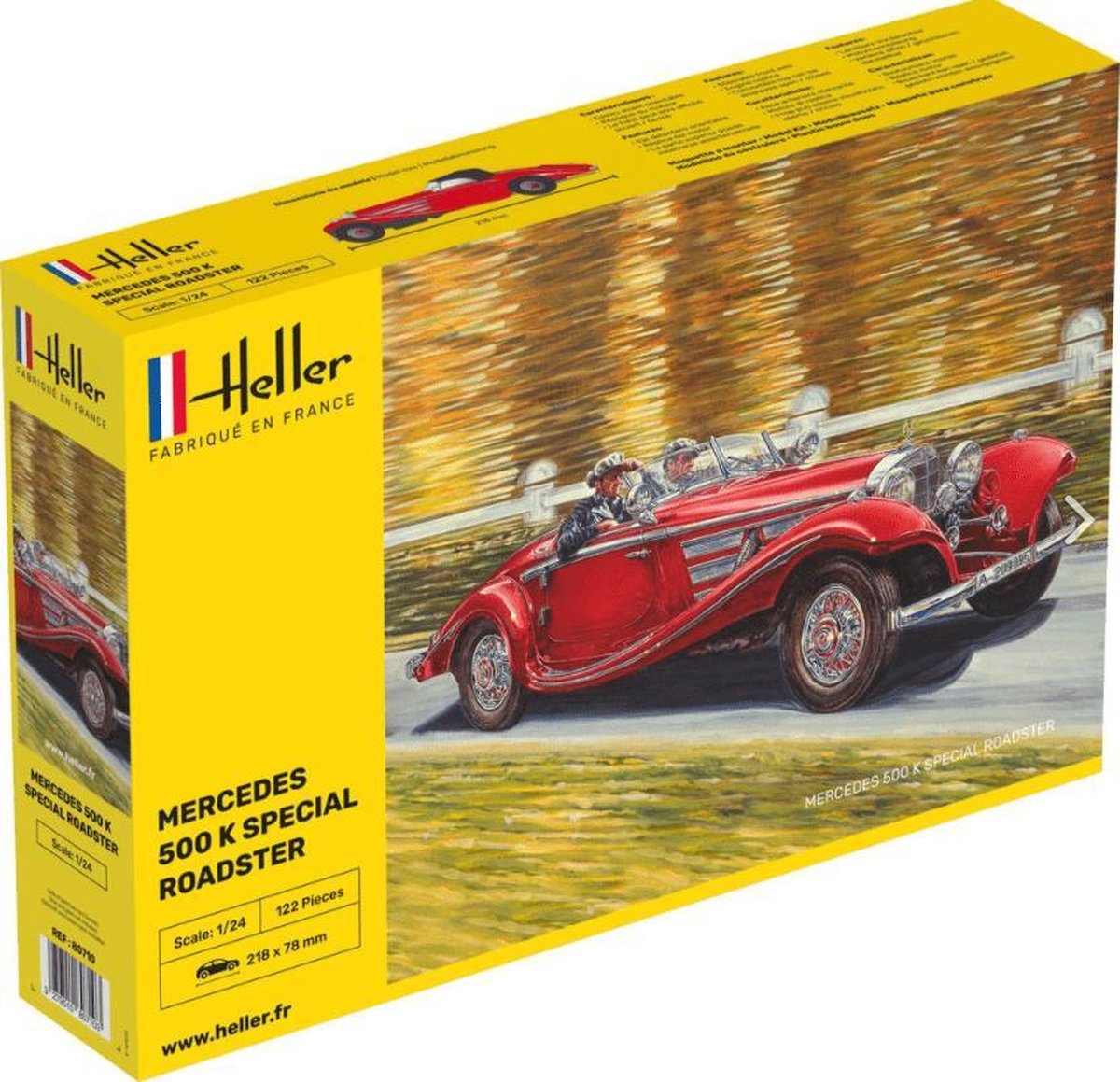 Heller Mercedes 500 K Special Roadster (modelbouw, 1:24)