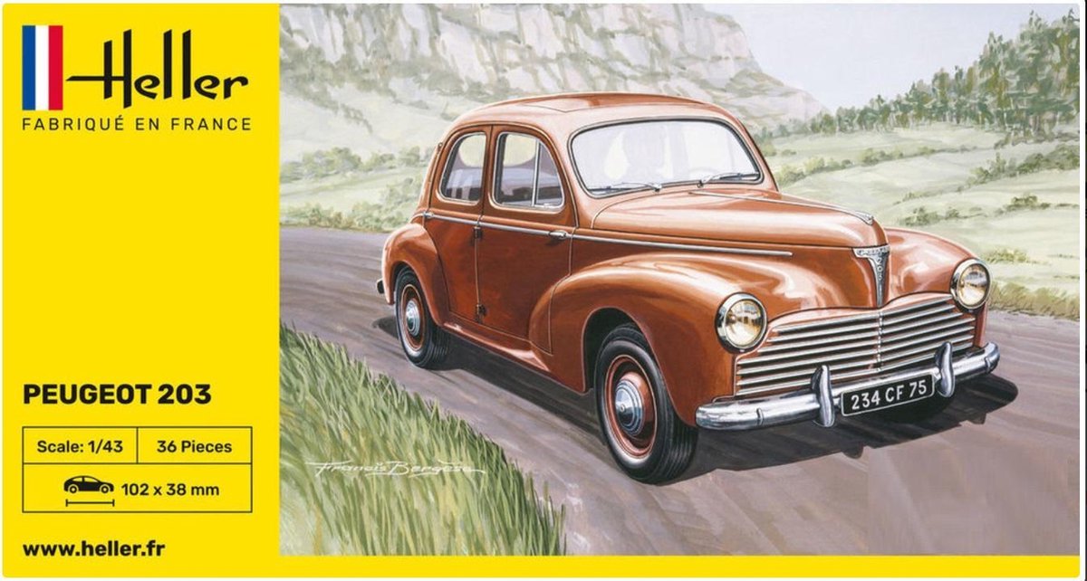 Heller: Peugeot 203 (modelbouw in 1:43)