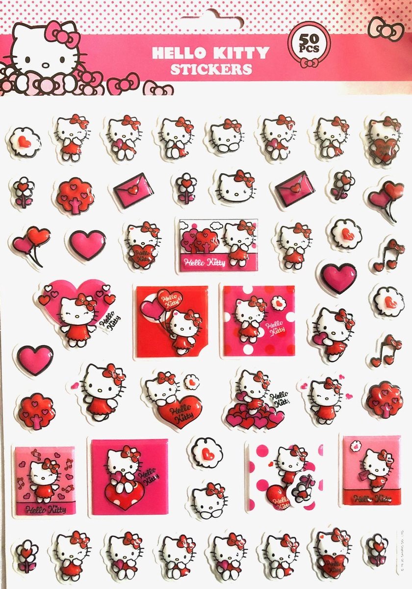 HELLO KITTY 3D Stickers - 50 stuks