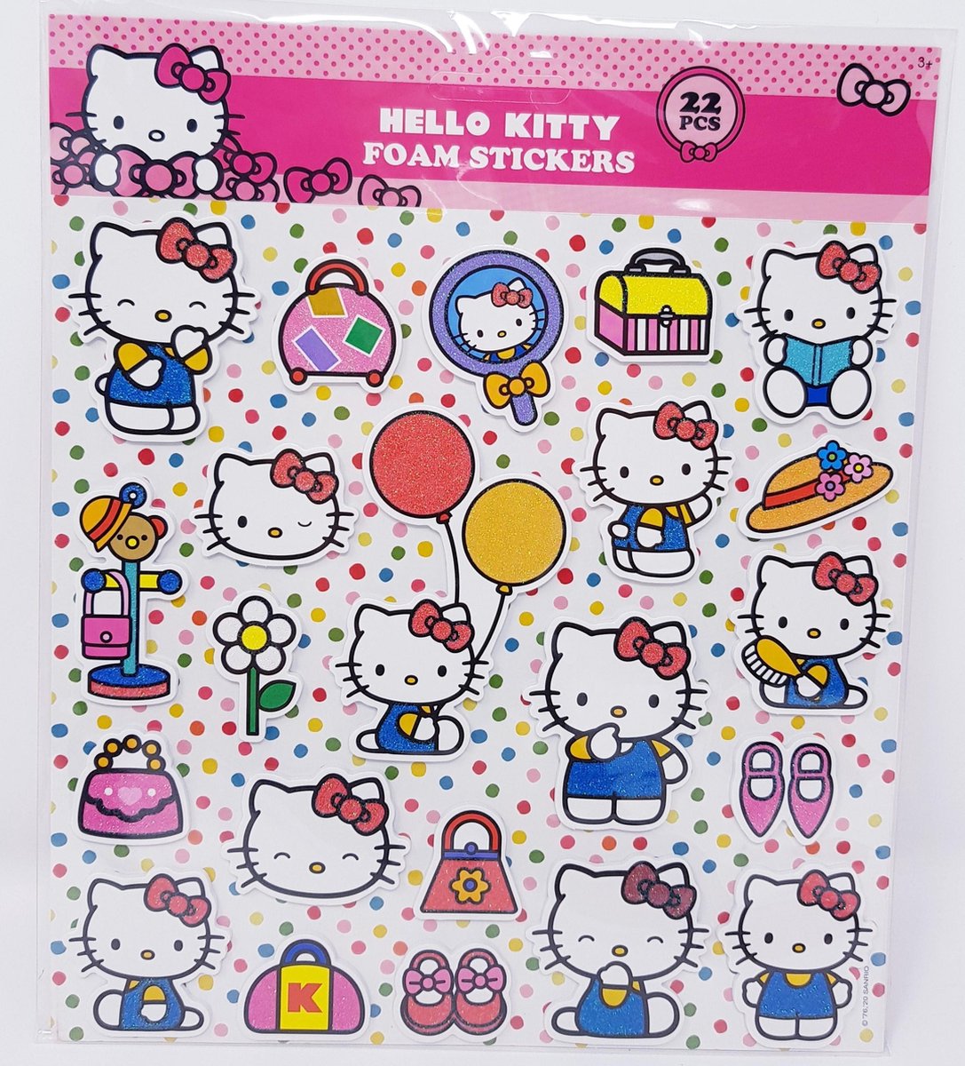 HELLO KITTY FOAM STICKERS 22 STICKERS