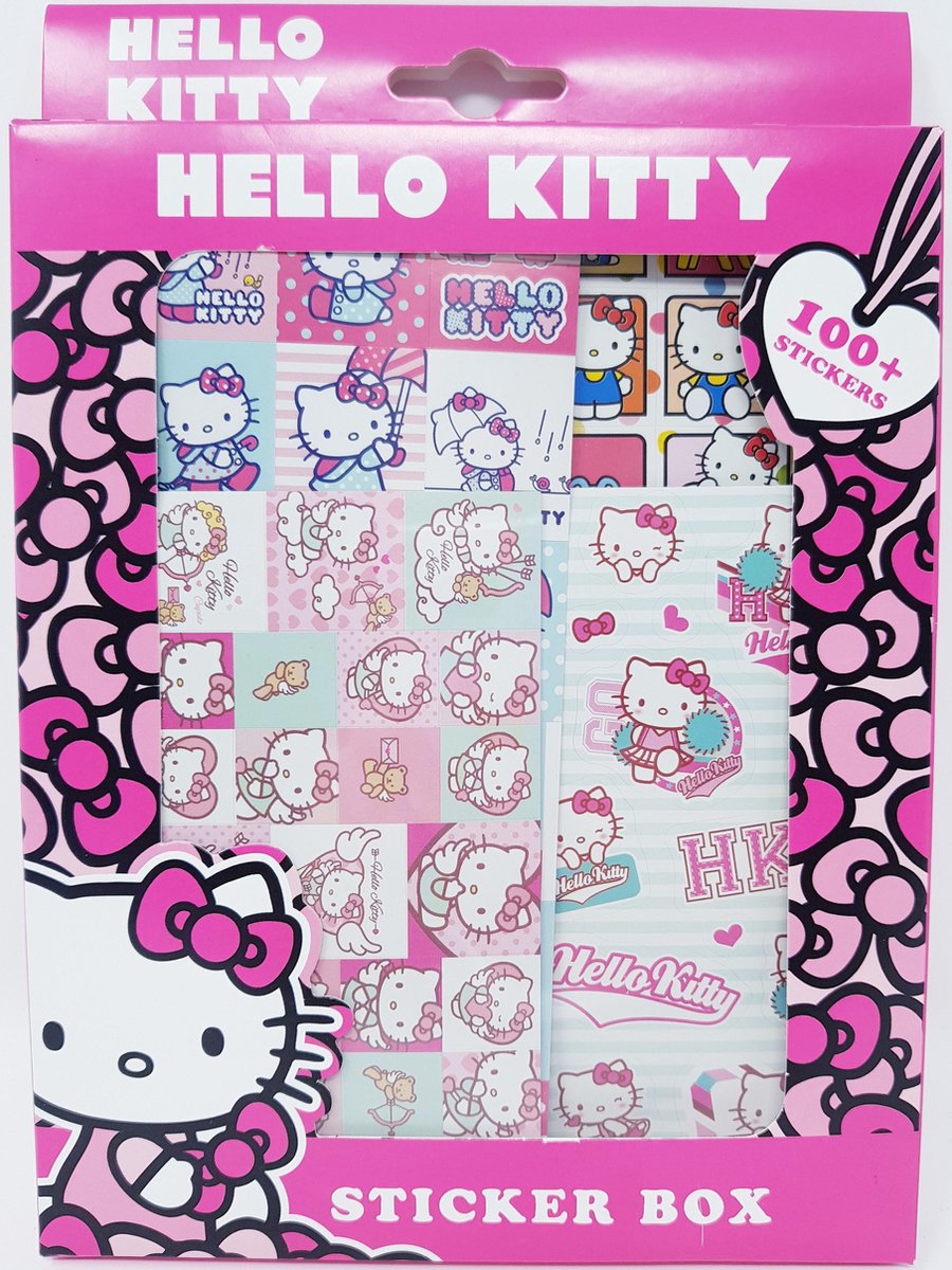 HELLY KITTY STICKERS - 100 + STICKERS IN EEN DOOSJE