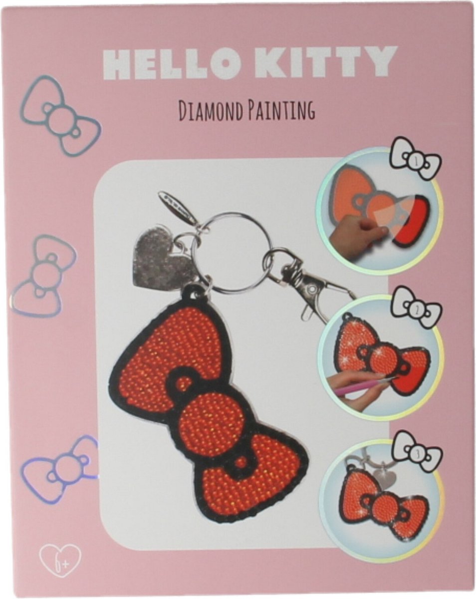 Hello Kitty Diamond Painting Strik Sleutelhanger