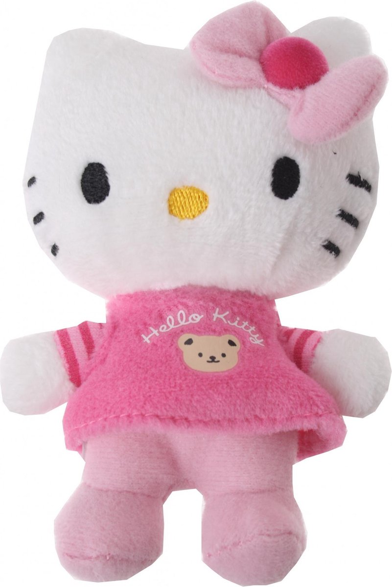 Hello Kitty Knuffel Mini Meisjes Roze Streep 10 Cm