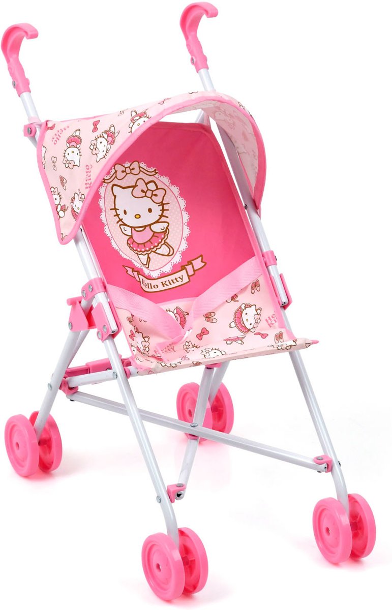 Hello Kitty Poppenbuggy met Zonnescherm Afmeting artikel: 55 x 47 x 28 cm, Geschikt voor poppen tot 43 cm