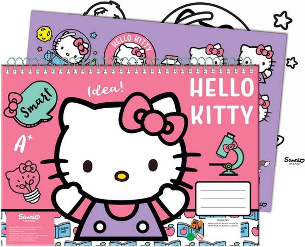 Hello Kitty Schetsboek Junior 23 X 33 Cm Roze 40 Vellen 2-delig