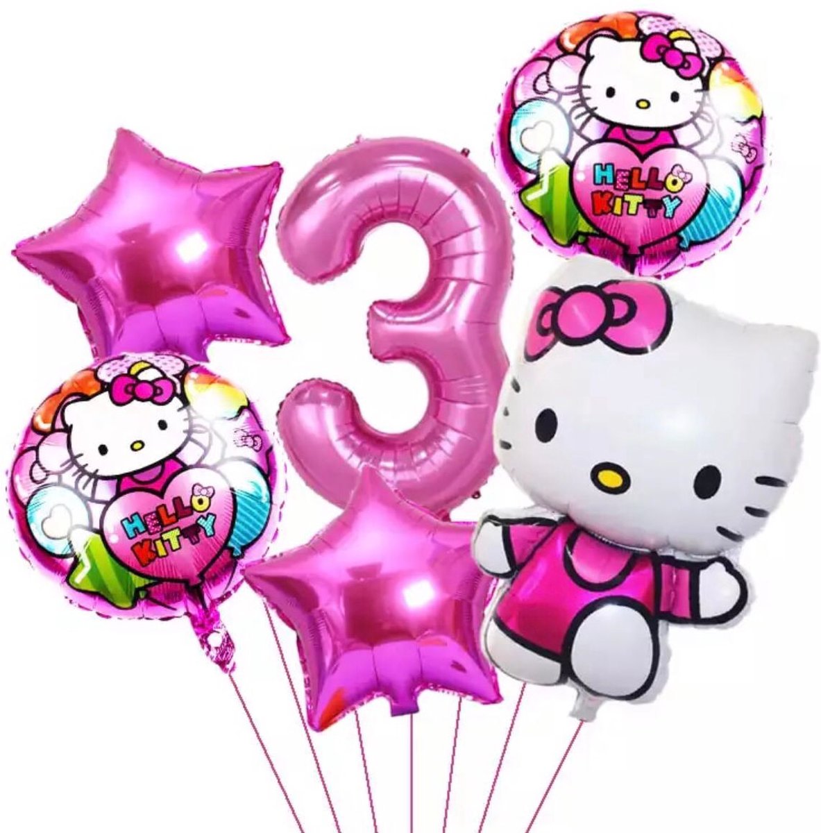 Hello Kitty folie ballonnen set 6 stuks Nummer 3