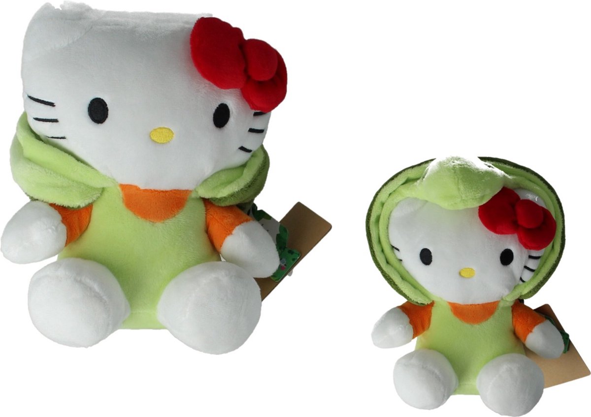 Hello Kitty schildpad knuffel 22 cm - Met capuchon - Eco Plush - Recycled plush