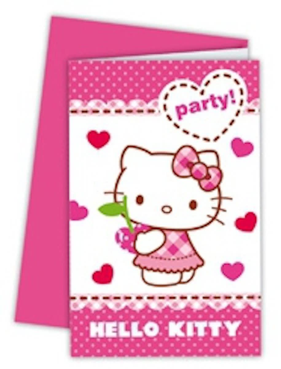 Hello Kitty uitnodigingen 6 stuks