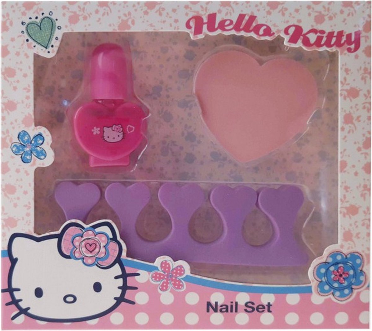 manicureset meisjes foam paars/roze 5-delig