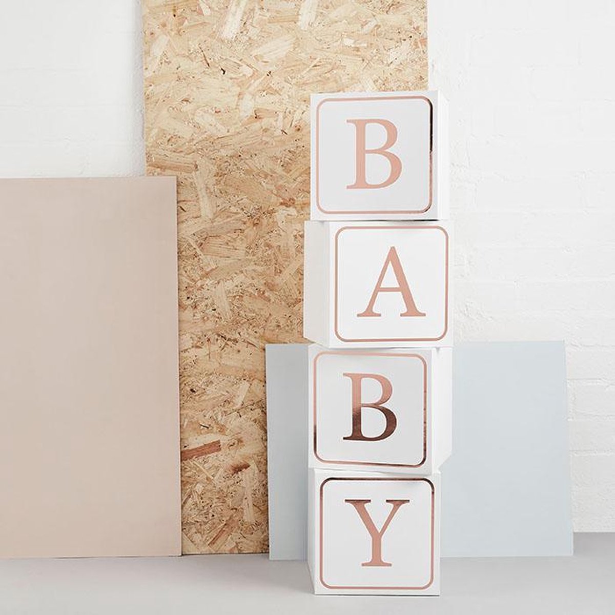 Baby Letterblokken Rosé goud