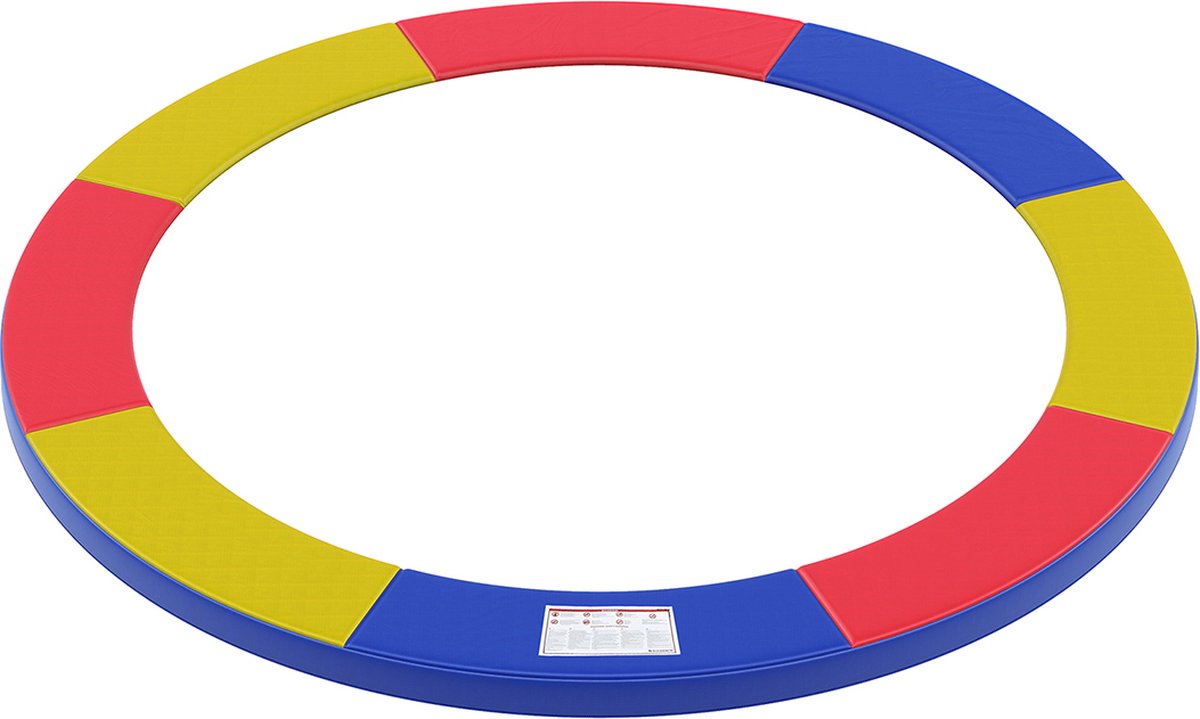 HelloHomy® Trampoline rand afdekking - Trampoline beschermrand - 244cm - Rood/Geel/Blauw