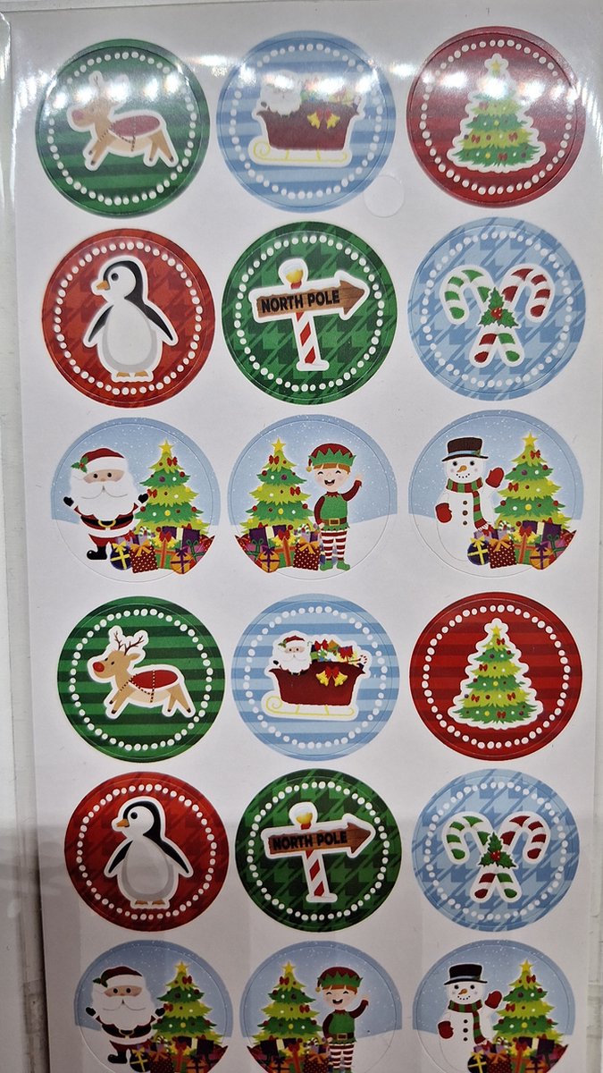 2 vel kerststickers kerst stickers met 36 stickers voor cadeau verpakking kerstversiering kerstkaarten