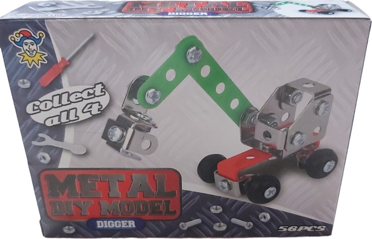 Metal Diy Model bouwpakket groen rood 56 onderdelen