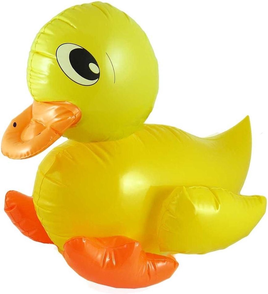 Opblaasbare eend 42 cm - Opblaas dieren speelgoed - eendje - geel - pvc - feest decoraties - badeendjes