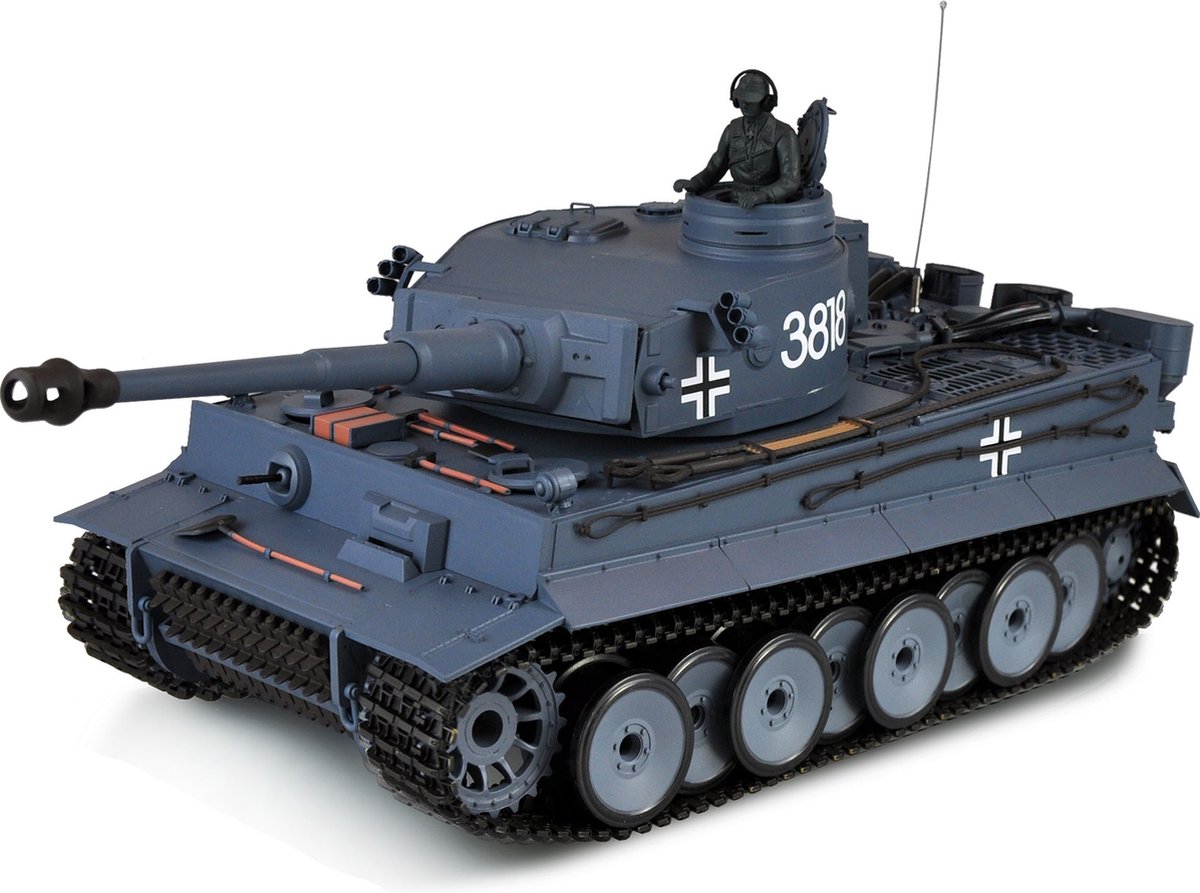 RC tank 1/16 Tiger I IR/BB V7.0 in luxe houten kist