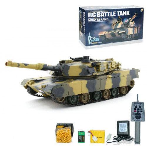 Radiografische tank M1A2 Abrams 1:24 (met kogeltjes) - Lengte 43 cm.