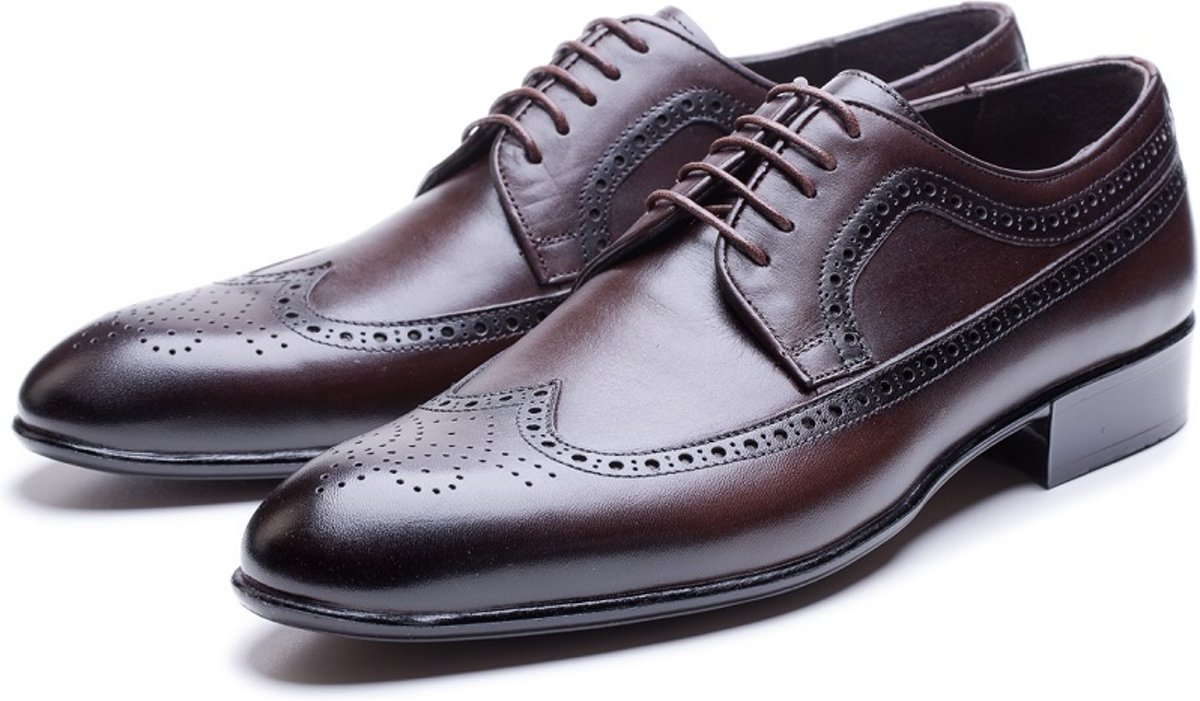 Henk ter Horst lederen veterschoen, brogue bruin_40, maat 40