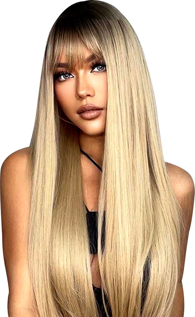 Gemma Damespruik – Hair Wig – Haarstuk – Wasbaar – Kambaar – Hoge Kwaliteit – Dames Lang Haar – Blond - Verfbaar