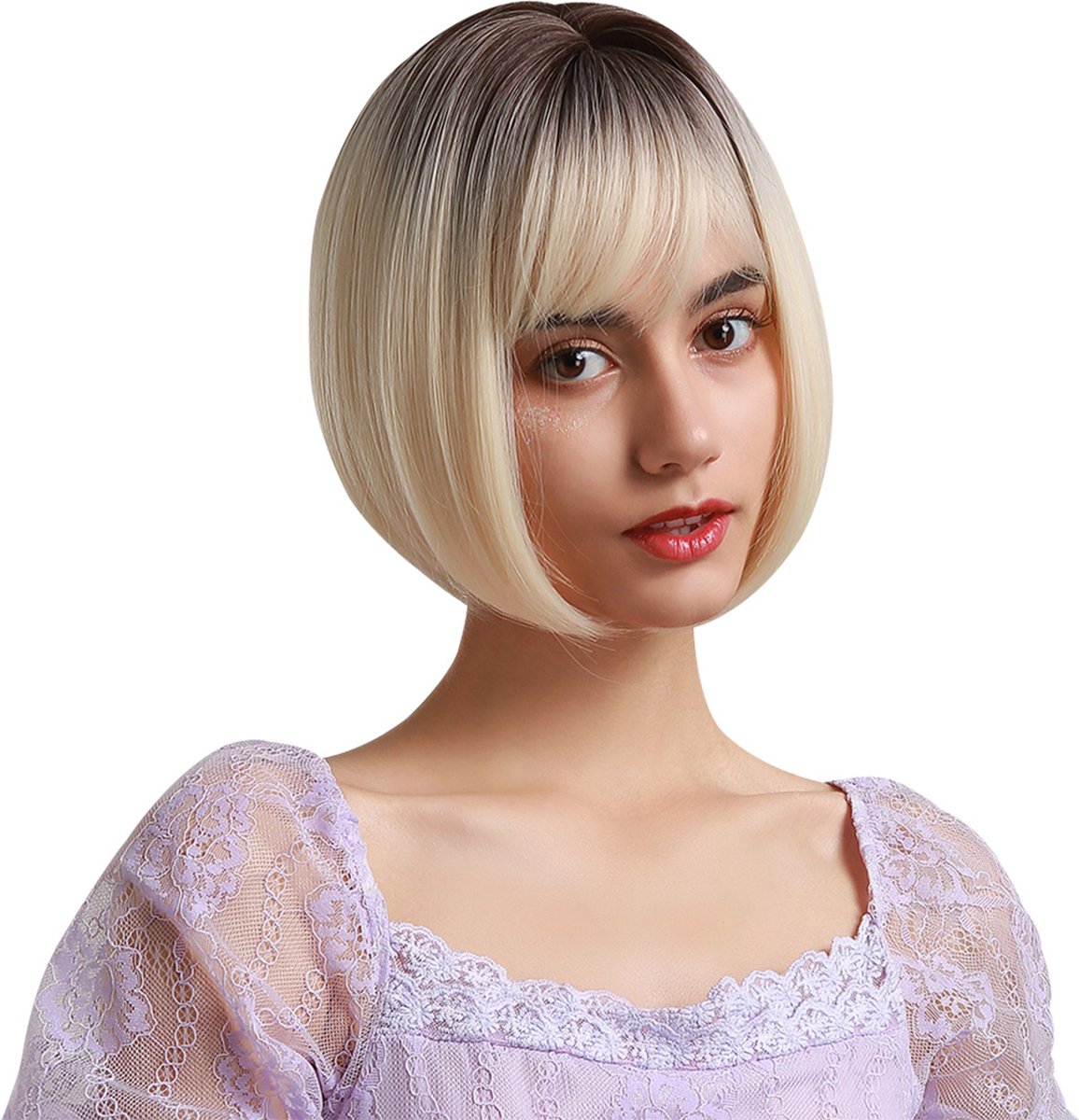 Henry Margy Damespruik – Hair Wig – Haarstuk – Wasbaar – Kambaar – Hoge Kwaliteit – Dames Haar – Kort – Blond – Verfbaar