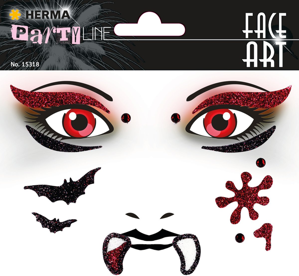 HERMA Face Art Glitter Sticker Vampire / Vampier