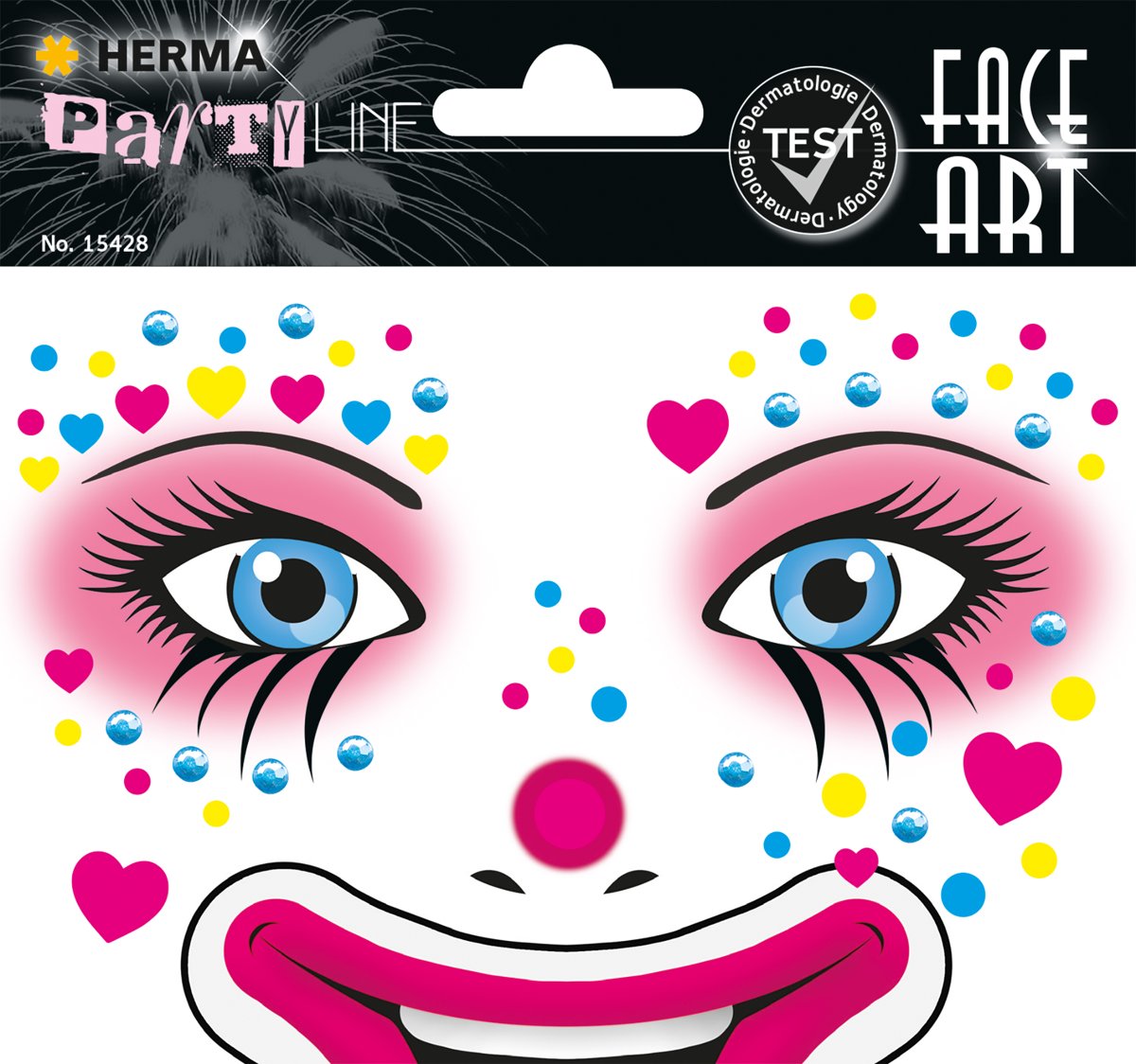 Herma Face Art Glitter Sticker / Gezicht Tattoo Clown Annie