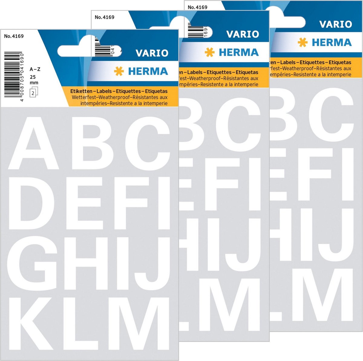 Stickervelletjes 112x A-Z alfabet plak letters wit 25 mm