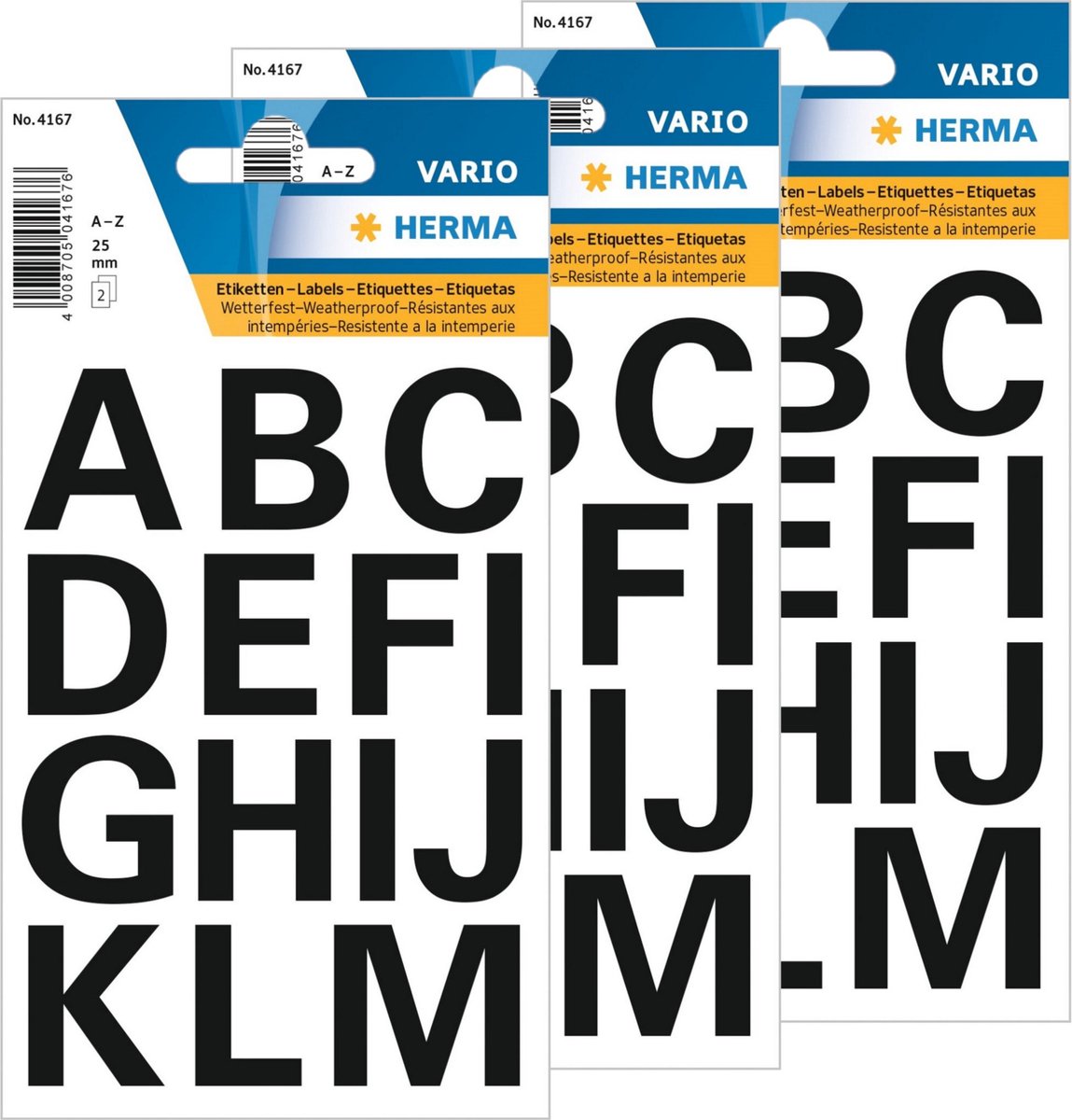 Stickervelletjes 84x A-Z alfabet plak letters zwart 25 mm