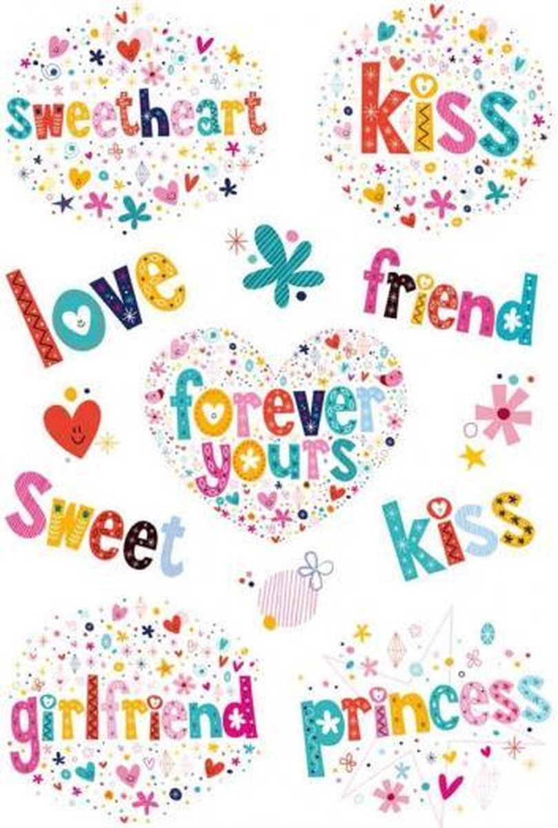 stickervel Magic Greetings 16 cm glitter folie 13-delig