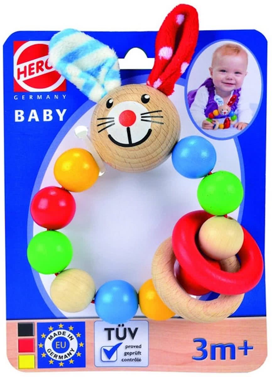   Houten Baby Grijpring Konijn