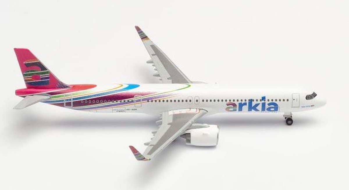 Herpa Airbus vliegtuig A321neo Arkia Israeli Airlines Fuchsia