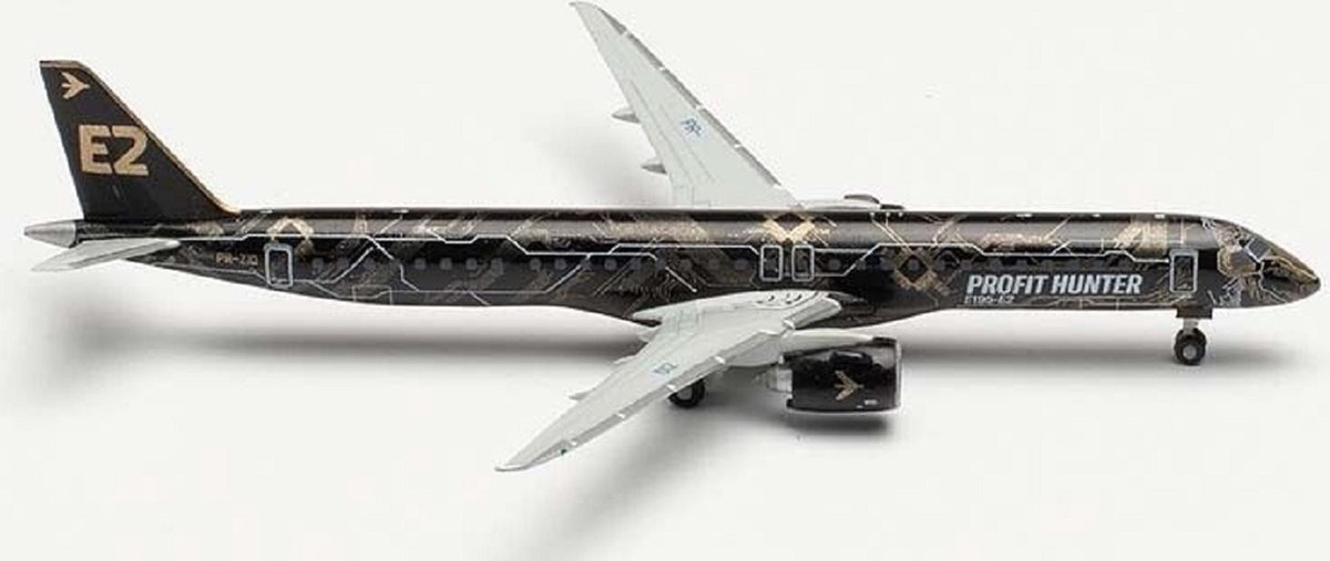 Herpa Embraer vliegtuig E195-E2 Tech Lion Profit Hunter schaal 1:500 8,3cm