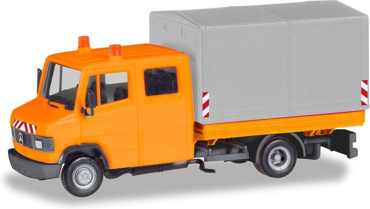 Herpa 094177 H0 Mercedes Benz T1 met laadbak/huif van de gemeentewerken